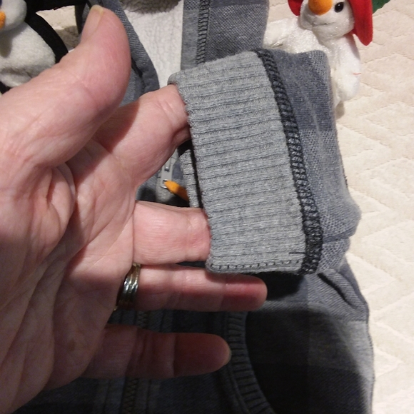 🦋2/$25 H&M plaid hoodie with sherpa lined hood - Picture 4 of 8